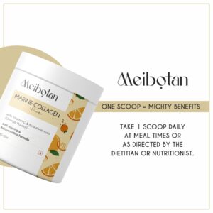 Meibotan Marine Collagen Anti-Ageing Formula with vitamin c & Hyaluronic Acid (Orange Flavour) for men and women 250 gm