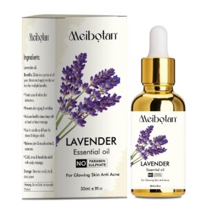 Meibotan Lavender Essential Oil for Home Fragrance – Pure & Natural Lavender Oil for Skin, Hair growth, Diffuser, Soap Making – Essential Oil with Dropper for Aroma Therapy and Relaxation – 30 ml