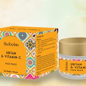 Meibotan Ubtan & Vitamin-C Face Pack Helps to Skin Tone Up 100 gm Face Pack For Glowing Skin Fairness & Tanning | Tan Removal Face Pack | Ubtan Face Pack | Facepacks Women